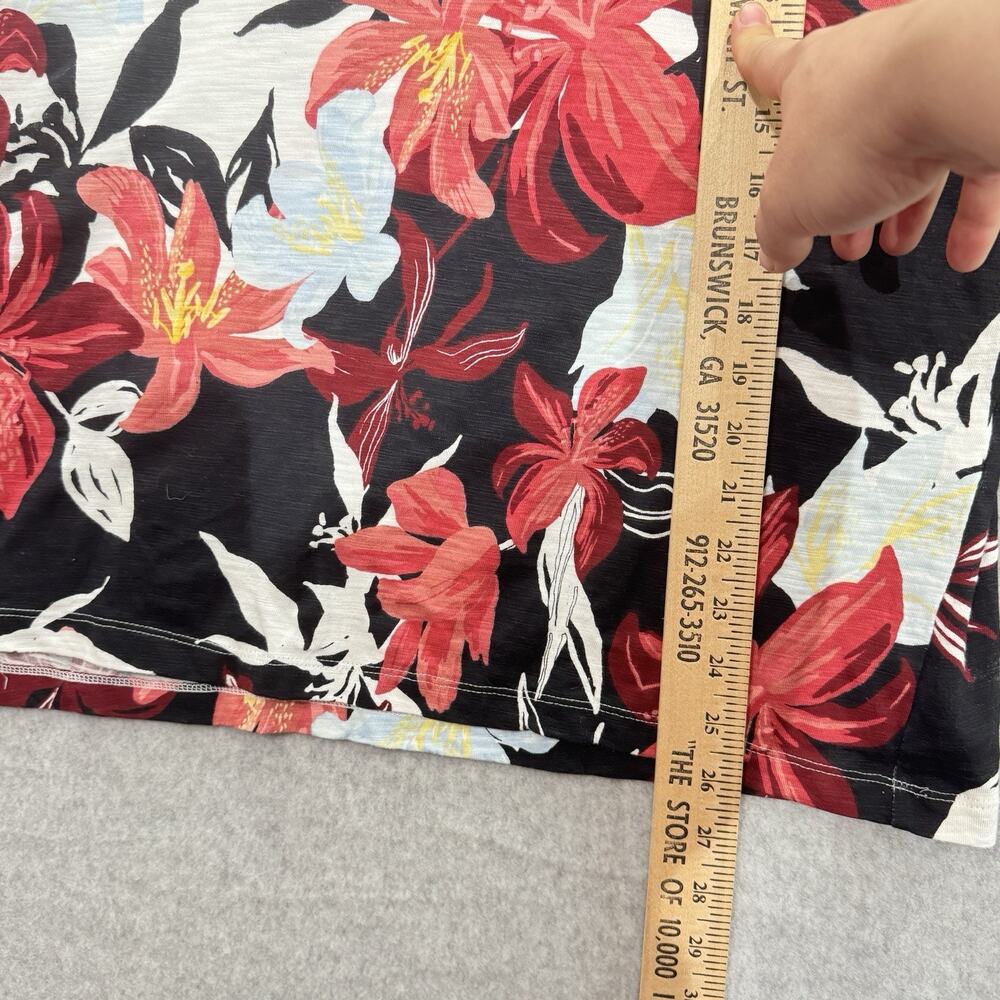 Chico's Tropical Floral Cotton T-Shirt Sz 4 XXL White Multi Vacation Coastal - Picture 7 of 9